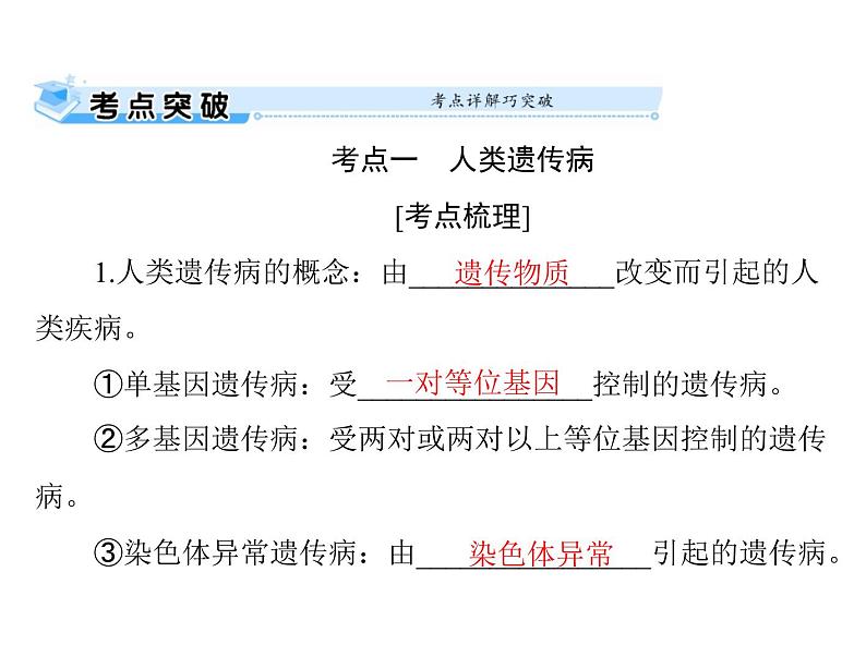 2022年《南方新课堂 高考总复习》生物 必修2 第5章 第3节 人类遗传病课件第2页