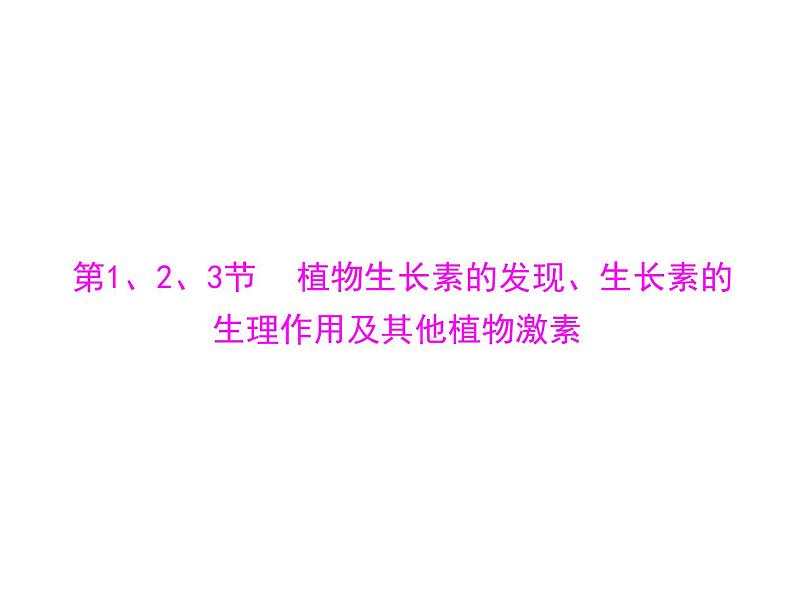 2022年《南方新课堂 高考总复习》生物必修3 第3章 第1、2、3节 植物生长素的发现、生长素的生理作用及其他植物激素课件第4页