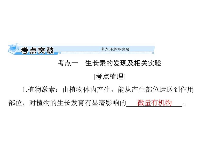 2022年《南方新课堂 高考总复习》生物必修3 第3章 第1、2、3节 植物生长素的发现、生长素的生理作用及其他植物激素课件第5页