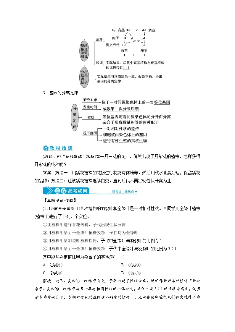 高中生物1　第五单元　第14讲　基因的分离定律 学案02