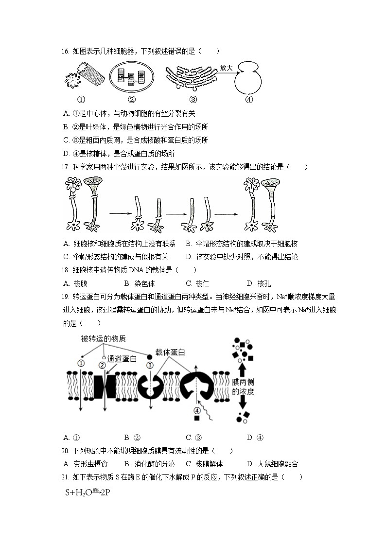 2021-2022学年江苏省南京市高一(上)期末生物试卷(含答案解析)第3页