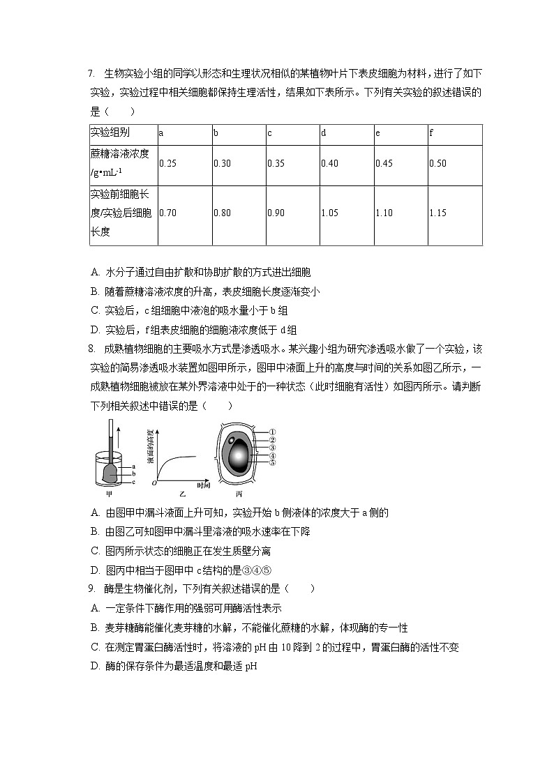 2021-2022学年天津市五校联考高一(上)期末生物试卷(含答案解析)第2页