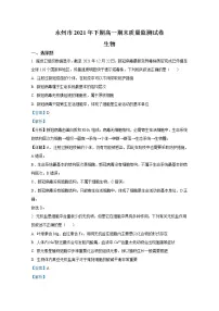 湖南省永州市2021-2022学年高一生物上学期期末试题(Word版附解析)