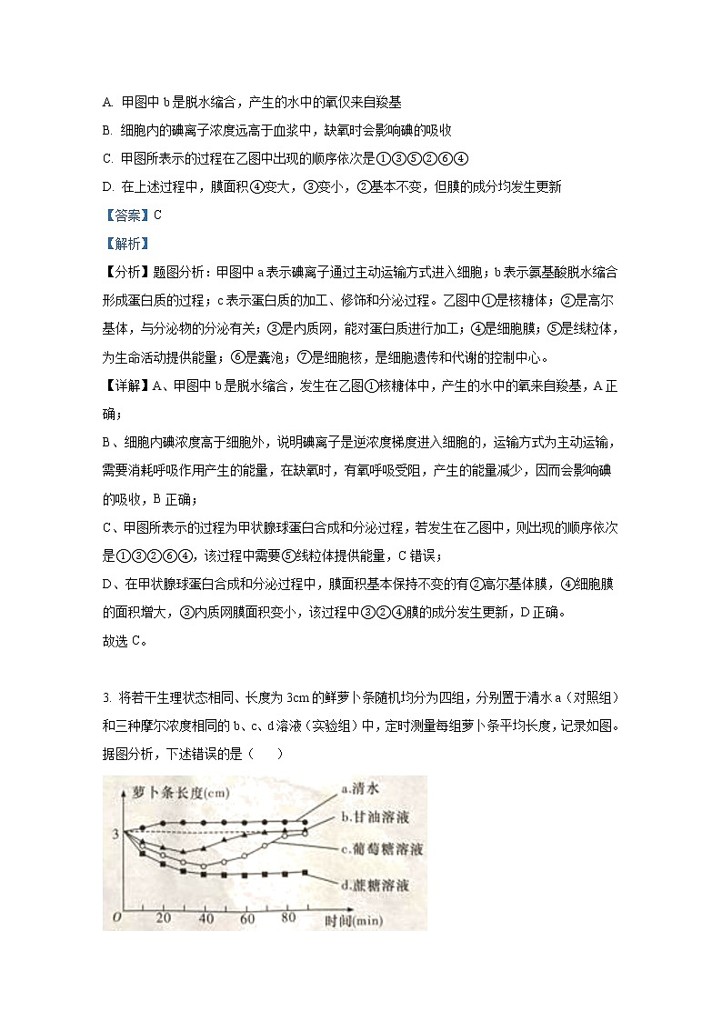 湖南师范大学附属中学2022-2023学年高三生物上学期月考(三)试题(Word版附解析)02