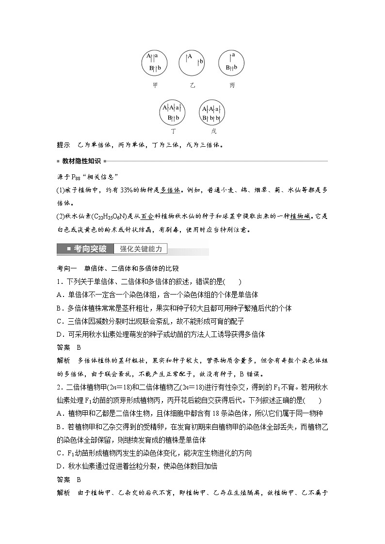 (新高考)2023年高考生物一輪復(fù)習(xí)講義第7單元第2課時(shí)染色體變異(含解析)第3頁(yè)