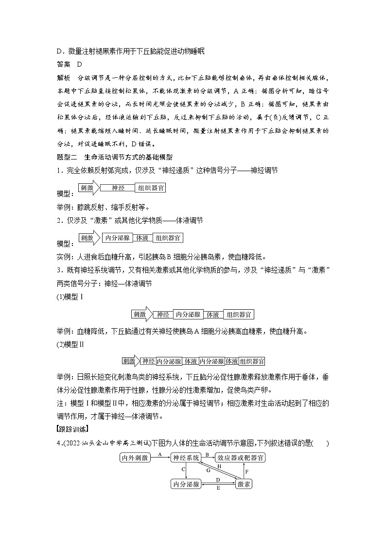 (新高考)2023年高考生物一轮复习讲义第8单元微专题八动物生命活动调节模型的构建和分析第3页