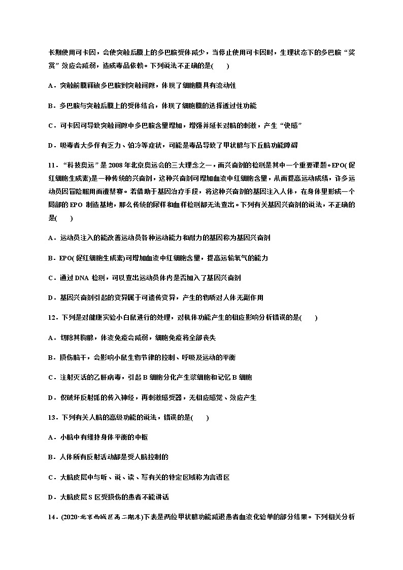 【期末备考练习】人教版(2019) 生物高二期末-期末考试备考练习5 (人教版(2019)选择性必修一)第3页