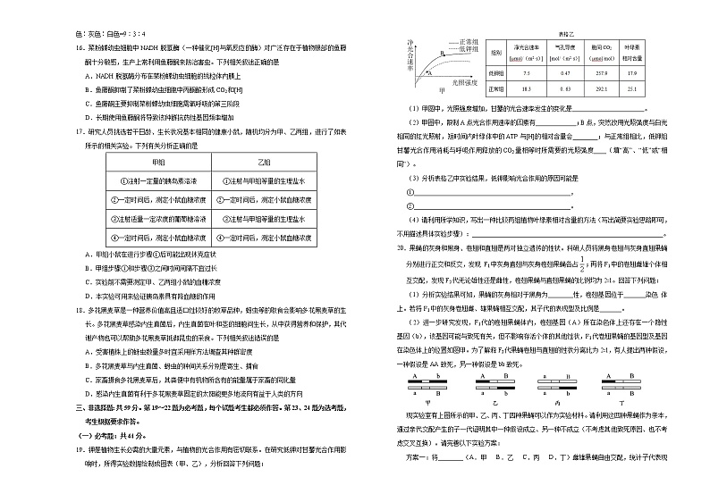 (新高考)高考考前冲刺卷生物(六)(原卷版)第3页