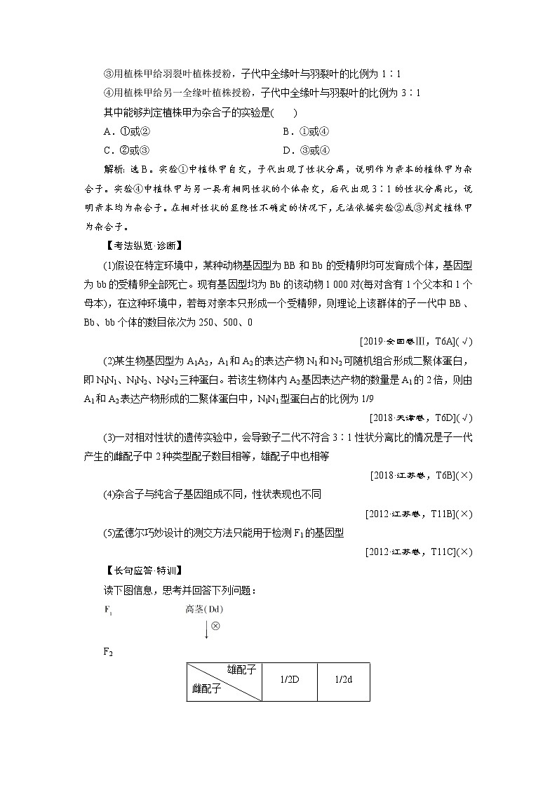 (新高考)高考生物一轮复习学案第13讲基因的分离定律(含解析)第3页