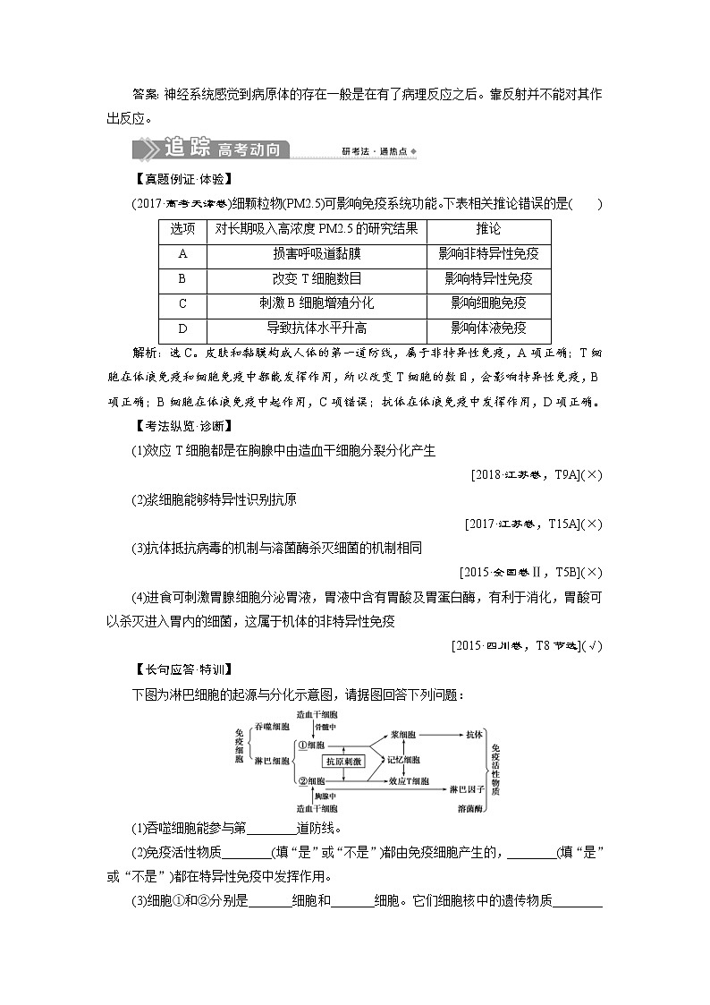 (新高考)高考生物一轮复习学案第26讲免疫调节(含解析)第2页