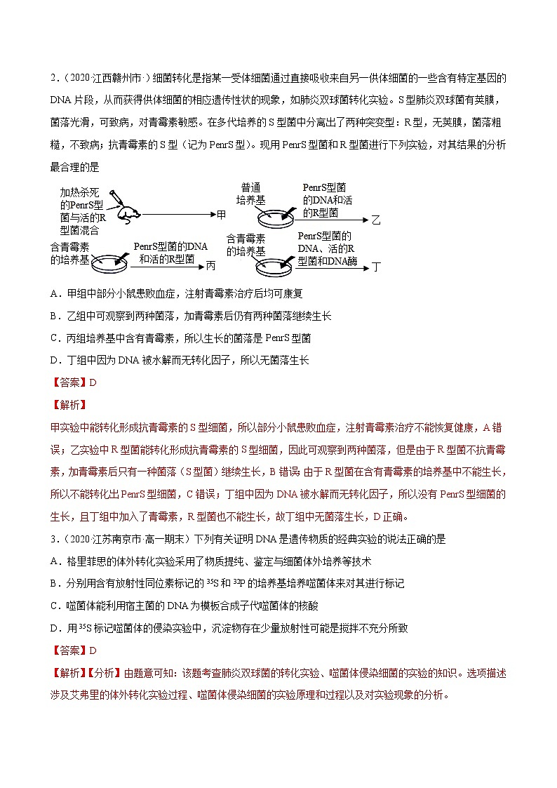 高考生物二轮复习分层训练解密10遗传的分子基础(解析版)第2页