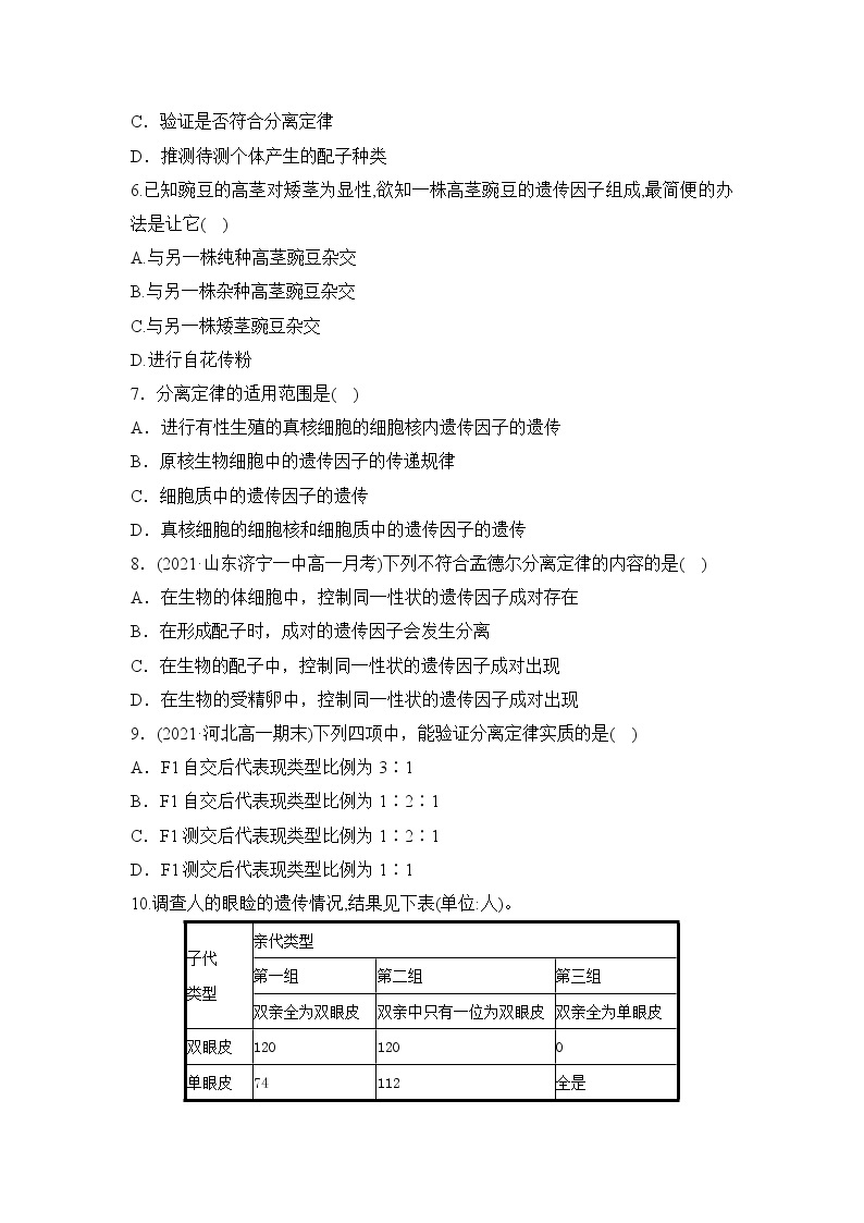 【核心素养】人教版高中生物必修二1.1.2《孟德尔的豌豆杂交实验（一）》课件PPT+教案+练习02