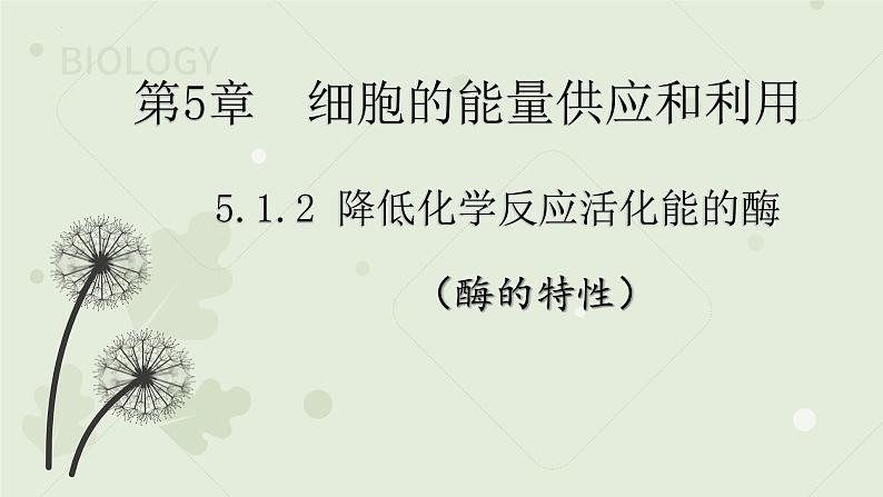 5.1.2降低化学反应活化能的酶课件2021-2022学年高一上学期生物人教版必修1第1页
