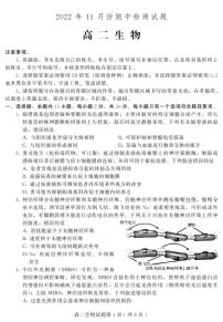 2022-2023学年山东省潍坊市高二上学期期中考试生物试题PDF版含答案