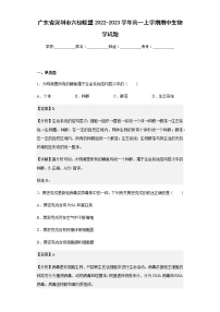 2022-2023学年广东省深圳市六校联盟高一上学期期中生物学试题含解析