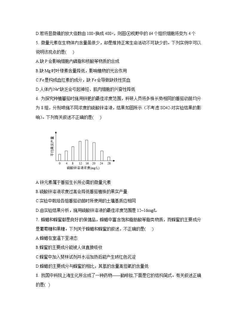 2023河南省豫东名校--上学期高一12月质量检测生物试题含答案02