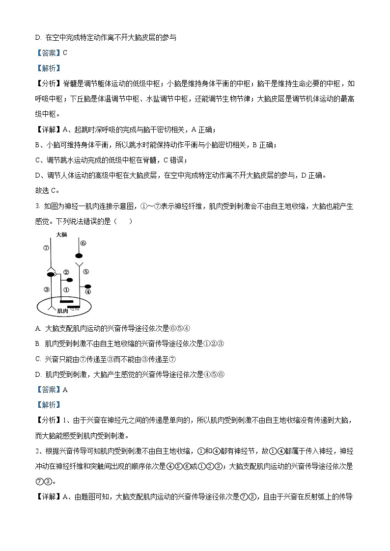 2021-2022学年湖南省岳阳市临湘市高二上学期期末教学质量检测生物试题  (解析版)第2页