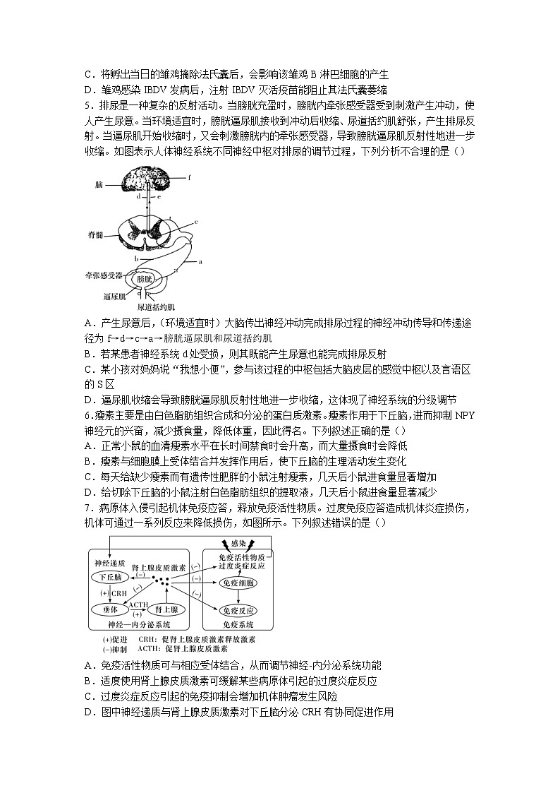 2022-2023学年湖南省长沙市湖南师范大学附中高二上学期第二次大练习生物试题02