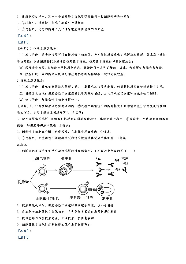 2022-2023学年山东省枣庄市第三中学高二12月月考生物试题 解析版第3页