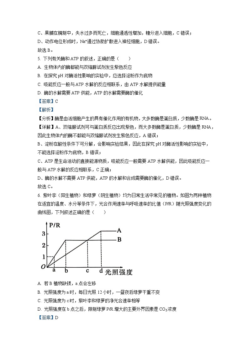 江西省赣州市2023届高三生物上学期1月期末试题(Word版附解析)第3页
