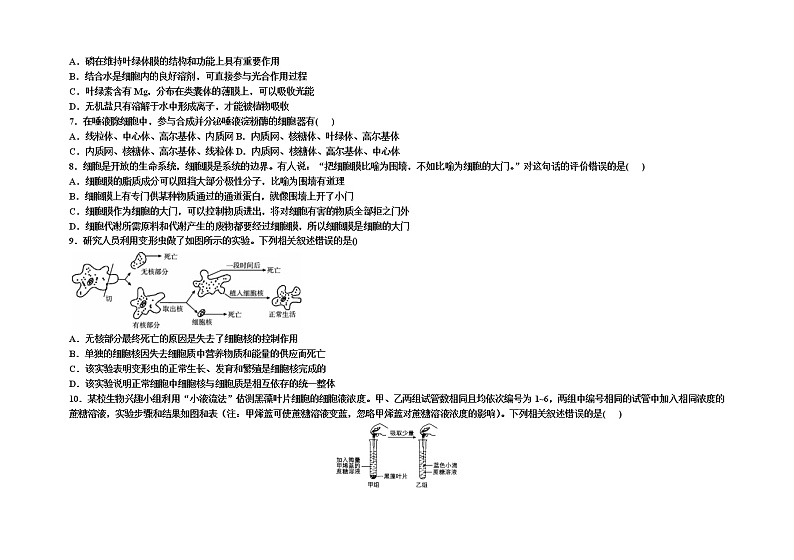 2022-2023学年河南省南阳市名校高一上学期12月月考生物学试题(Word版含答案)第2页