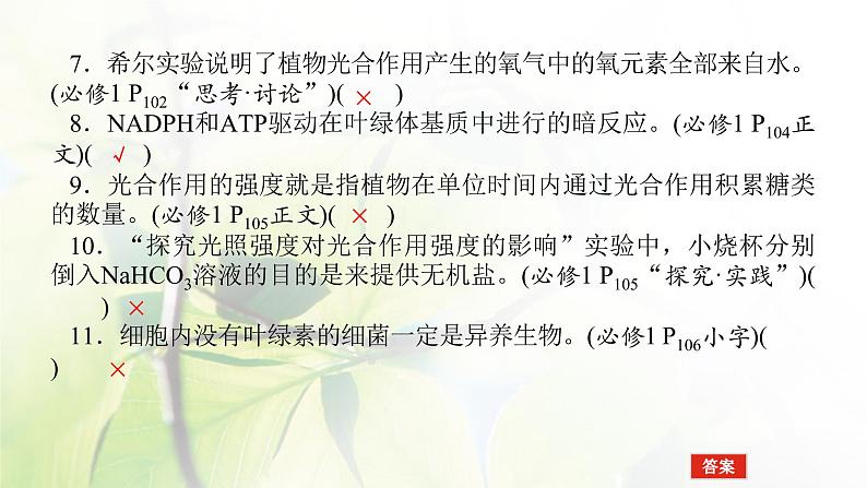 2023届高考生物二轮复习细胞呼吸和光合作用课件06