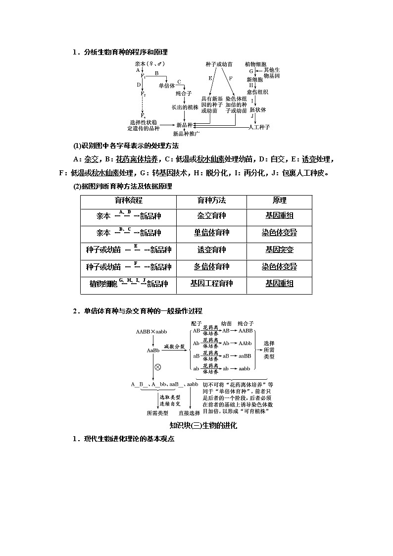 2023届高考生物二轮复习系统大概念(二)——生物的变异与生物的多样性和适应性是进化的结果学案03