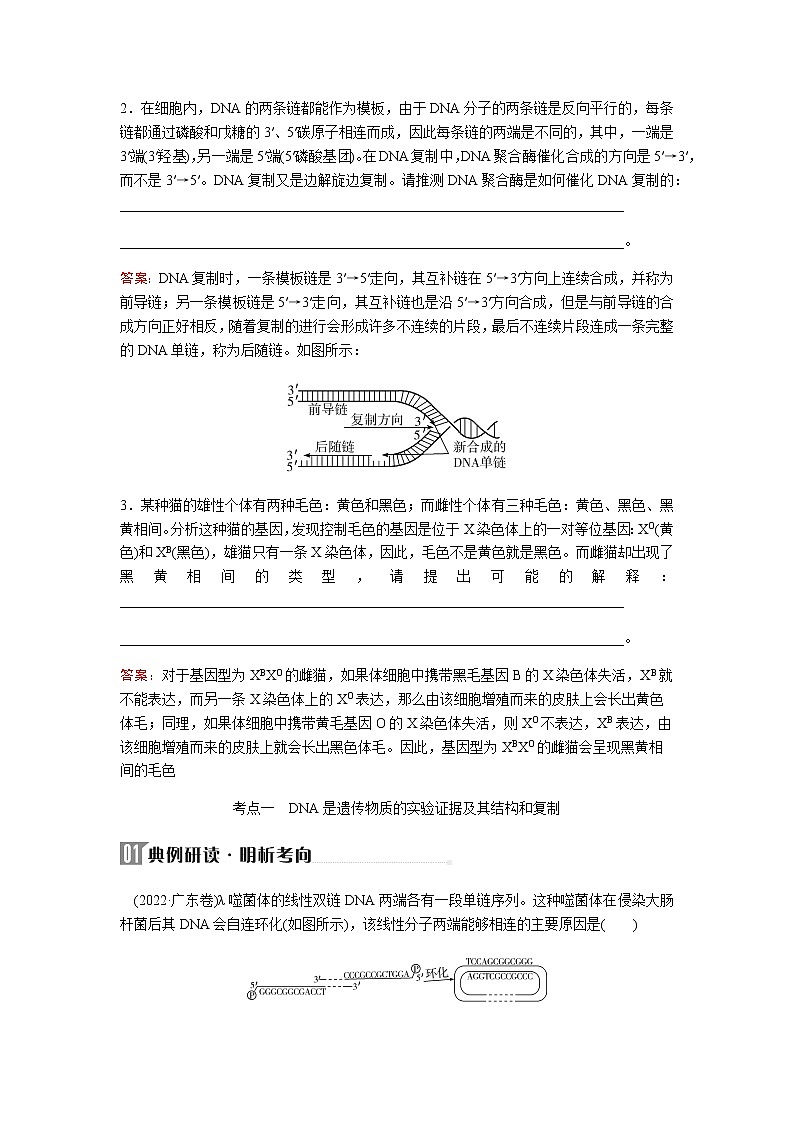 2023届高考生物二轮复习遗传的分子基础学案03