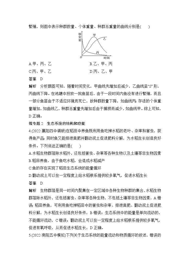 2023届高考生物二轮复习生物与环境作业含答案02