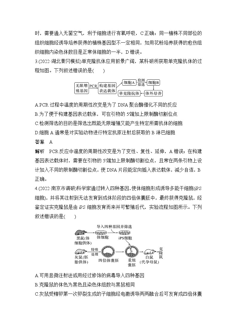 2023届高考生物二轮复习生物工程作业(广东专用)含答案第2页