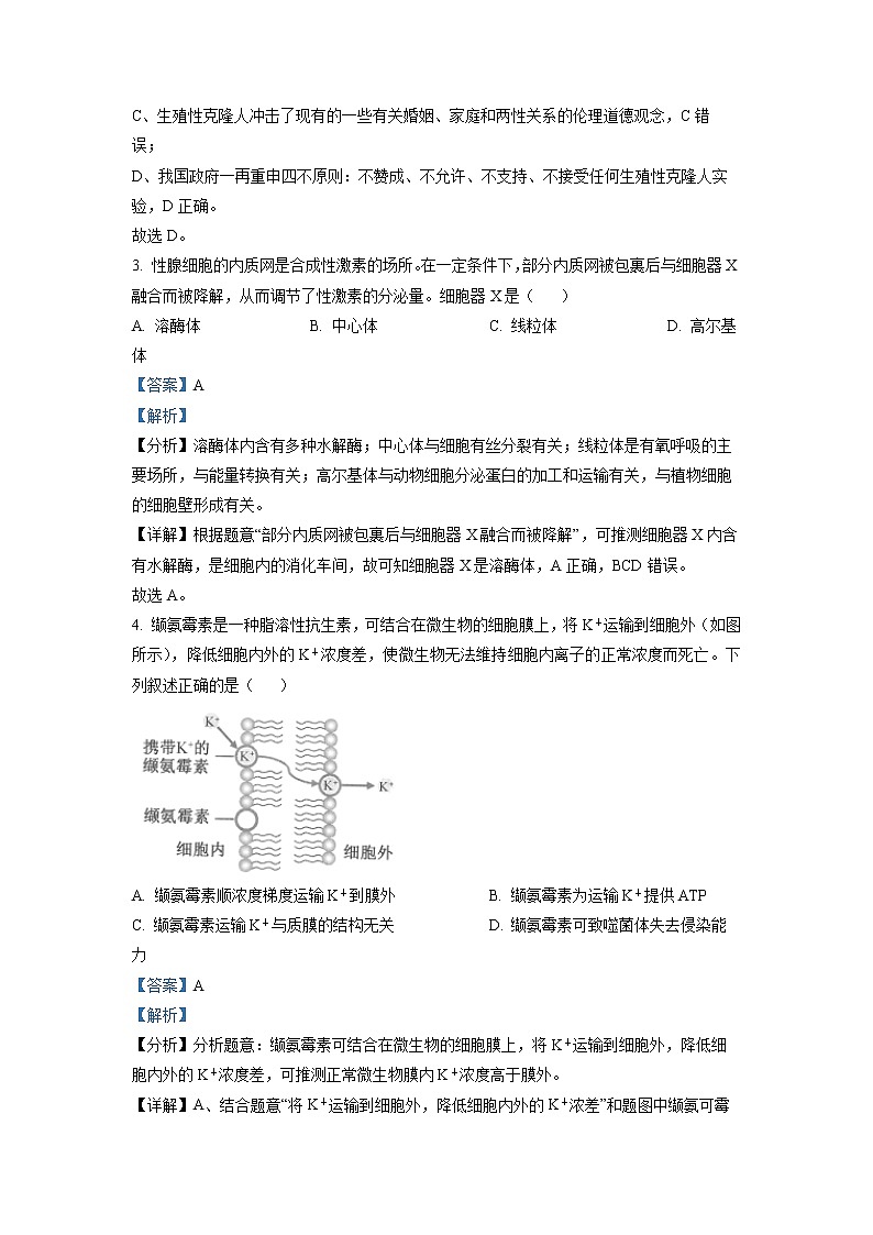 浙江省2023年1月普通高校招生选考科目考试生物试题(Word版附解析)第2页