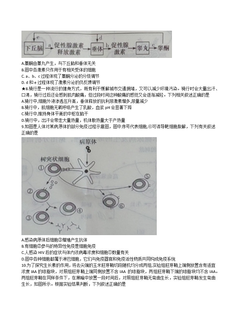 2022-2023学年湖南省长沙市长郡中学高二上学期期中考试生物试题 Word版03