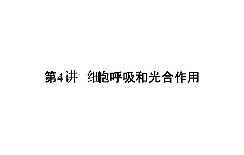 2023届高考生物二轮复习细胞呼吸和光合作用课件03