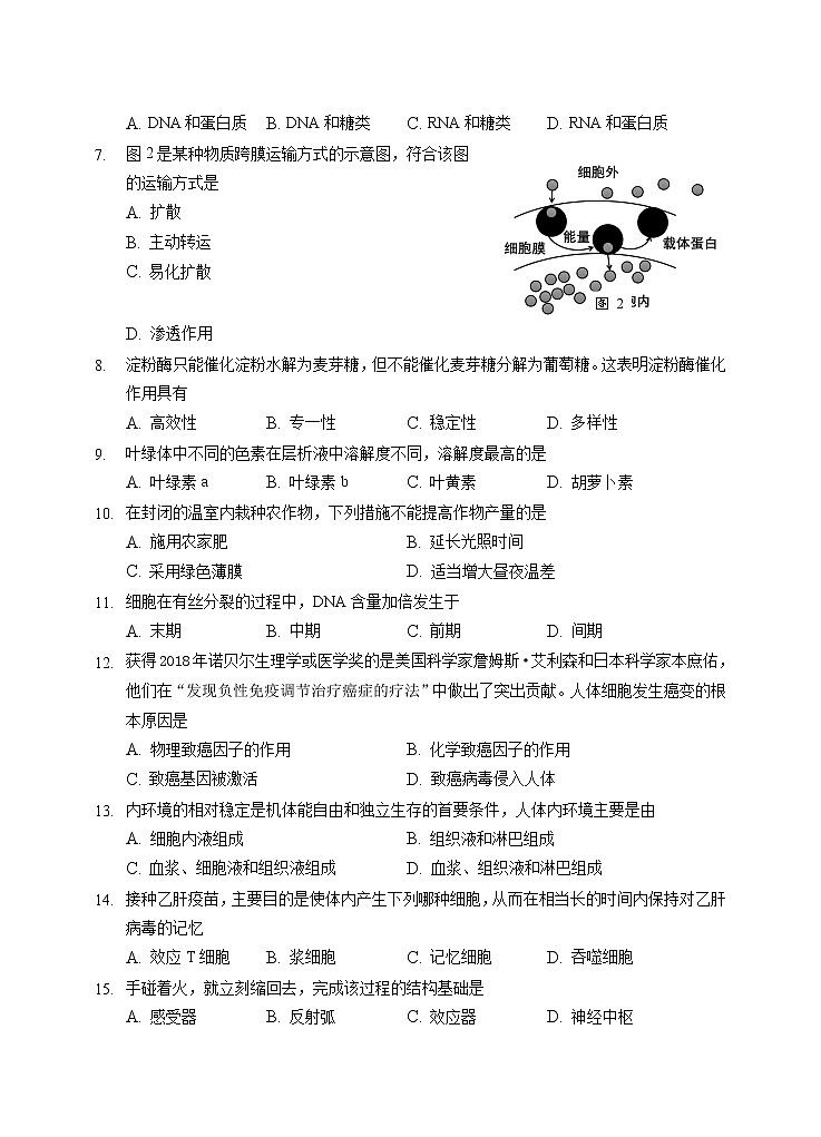 2020-2021学年广西北海二中高二学业水平考试模拟生物试题 Word版第2页
