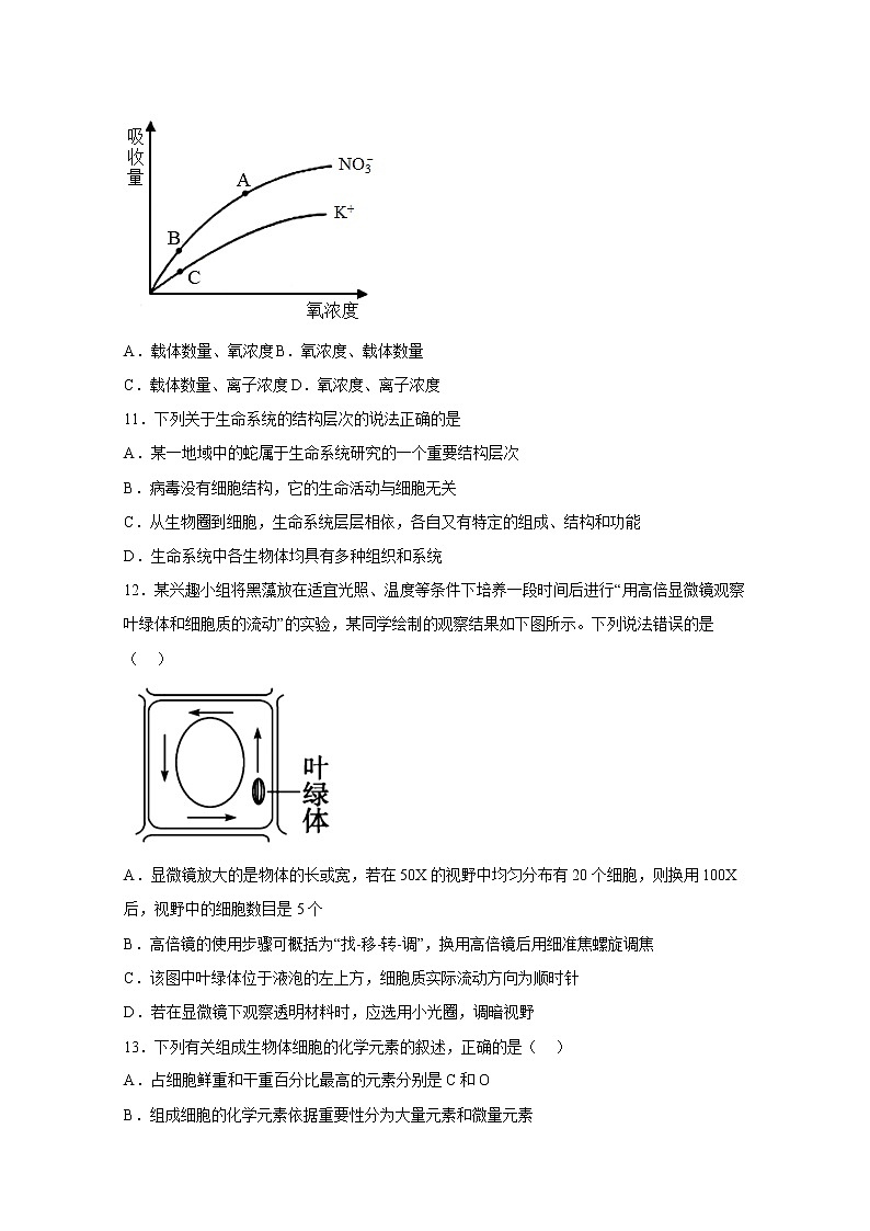 青海师范大学附属实验中学2022-2023学年高一生物上学期12月月考试卷(Word版附答案)第3页