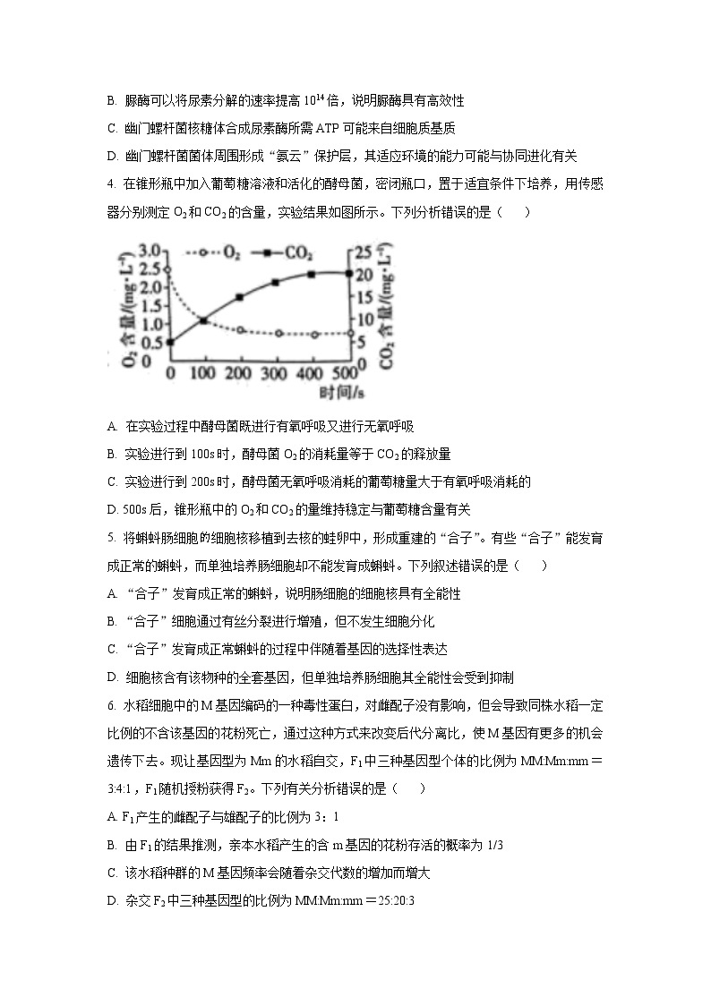 2023届湖南省衡阳市高三上学期第一次统一考试（一模）生物试题含答案02