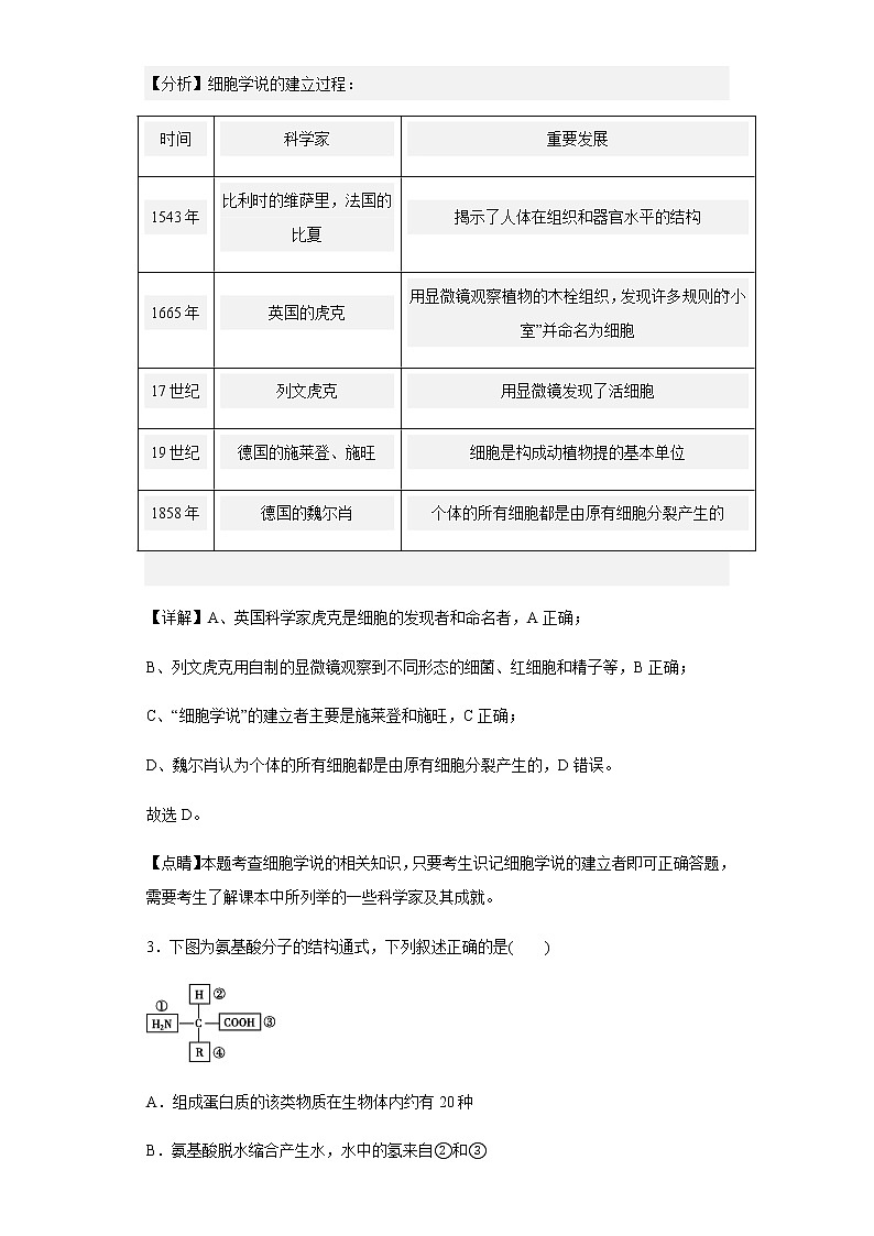 2020-2021学年甘肃省定西市一中高一上学期期末生物试题含解析第2页