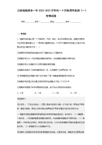2022-2023学年云南省曲靖市一中高一9月阶段性检测（一）生物试题含解析