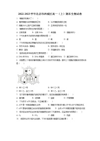 2022-2023学年北京市西城区高一（上）期末生物试卷（含答案解析）