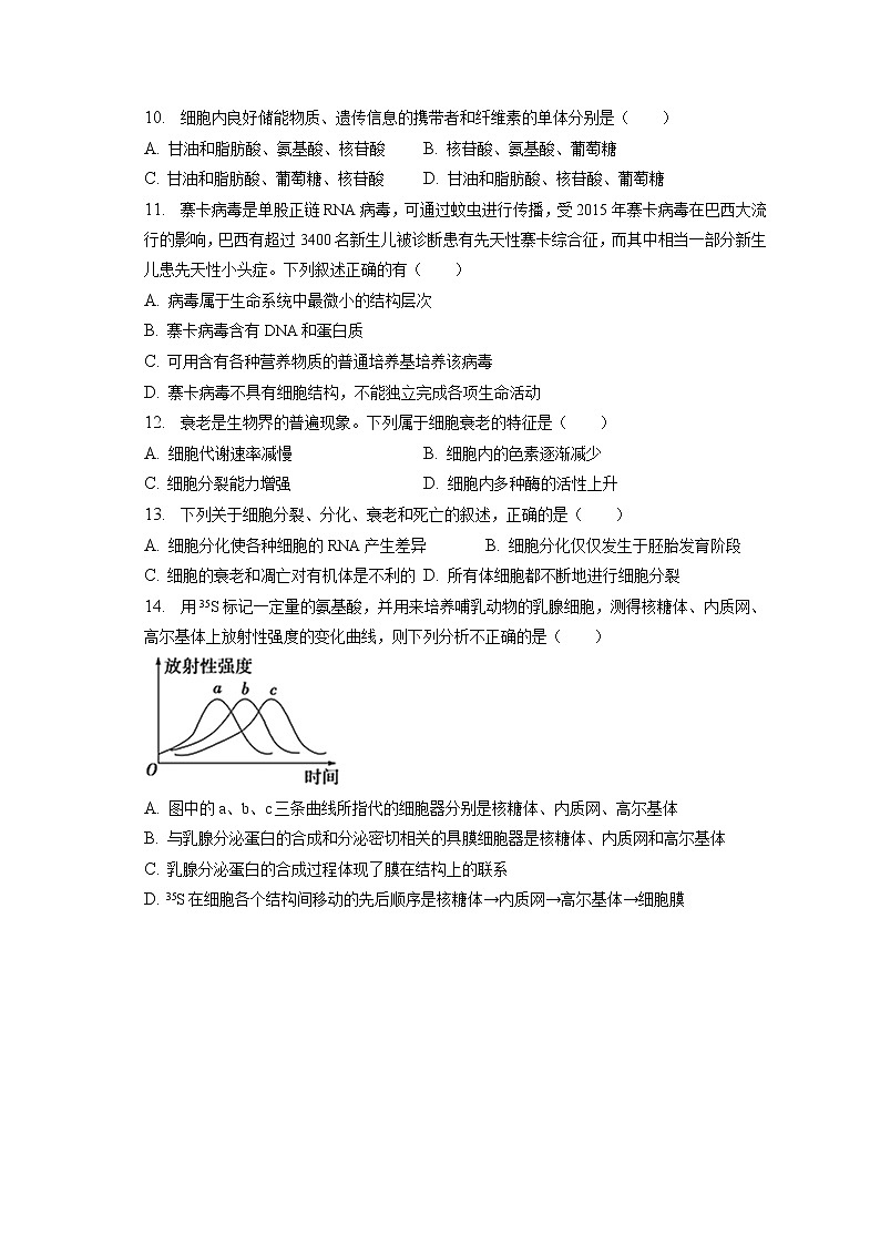 2022-2023学年山东省济南三中高一(上)期末生物试卷(含答案解析)第2页