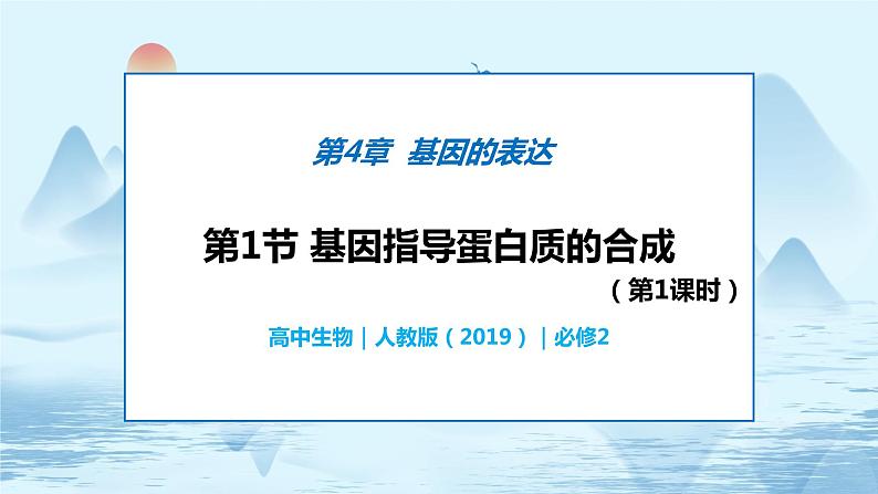 4.1 基因指导蛋白质的合成 课件+练习(人教版2019 必修2)01