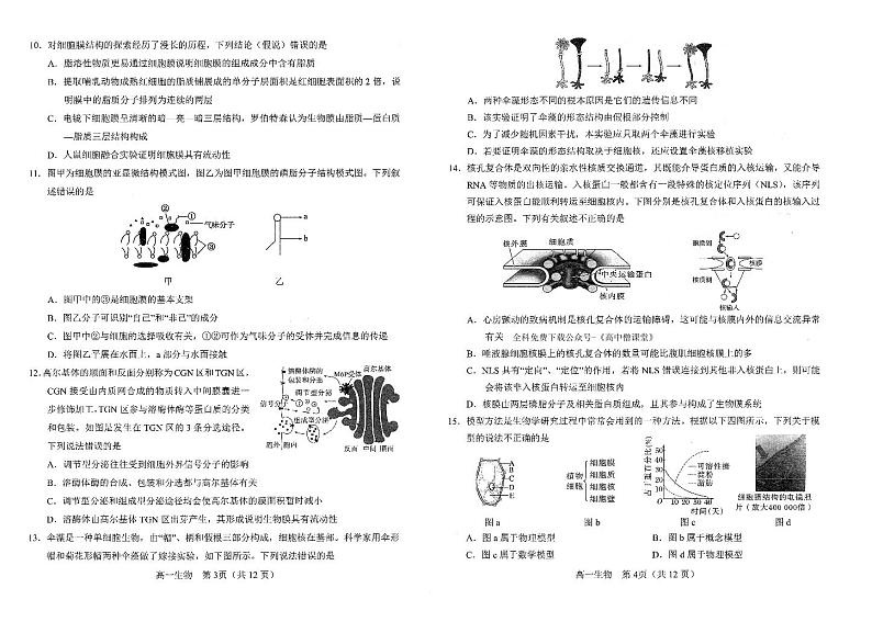 2023南阳高一上学期(期末)生物试题扫描版含答案02