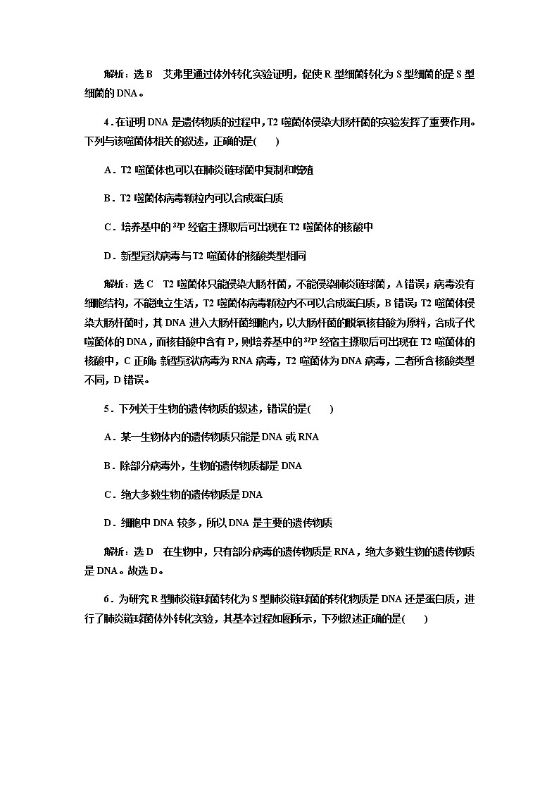 人教版高中生物必修二DNA是主要的遗传物质作业含答案第2页