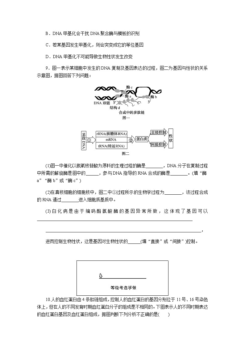 人教版高中生物必修二基因表达与性状的关系作业含答案1第3页