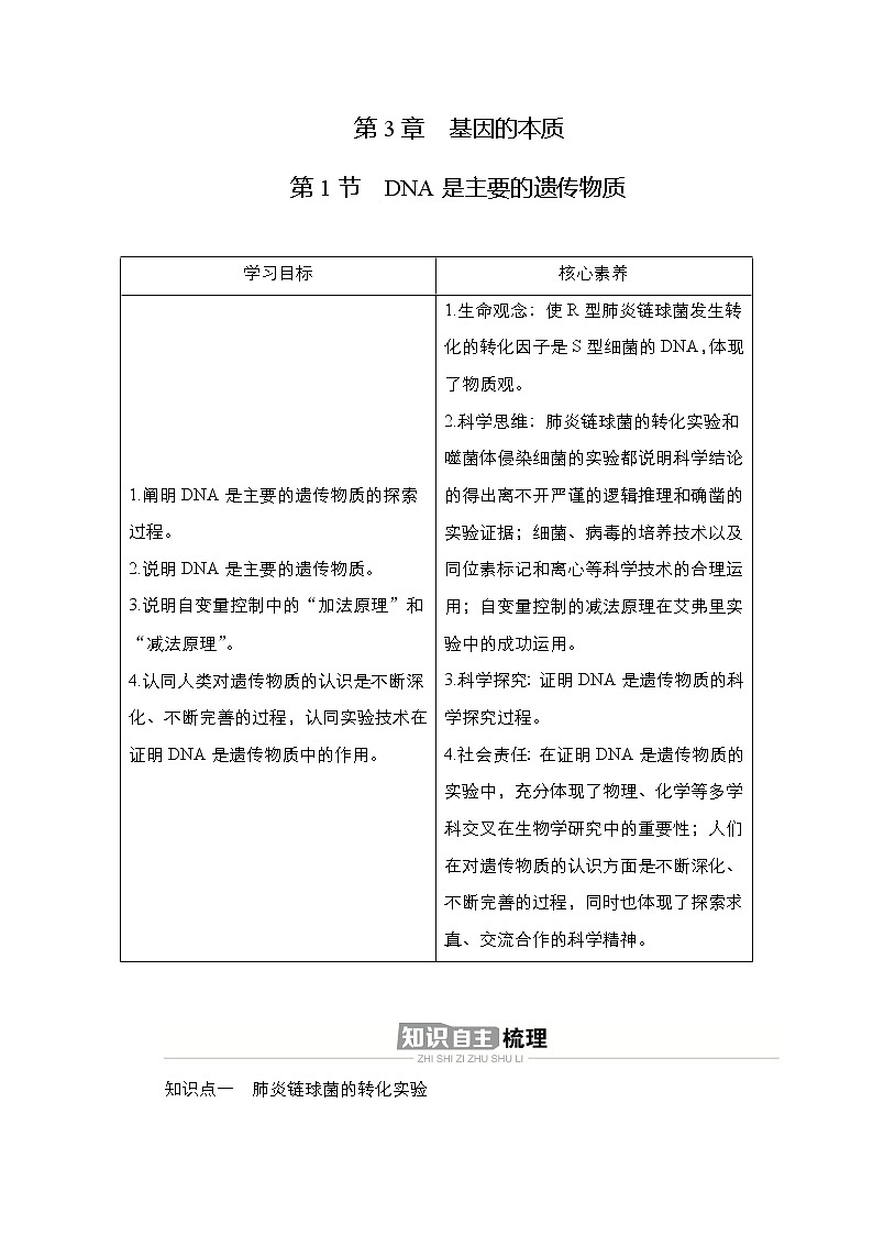 人教版高中生物必修二DNA是主要的遗传物质学案01