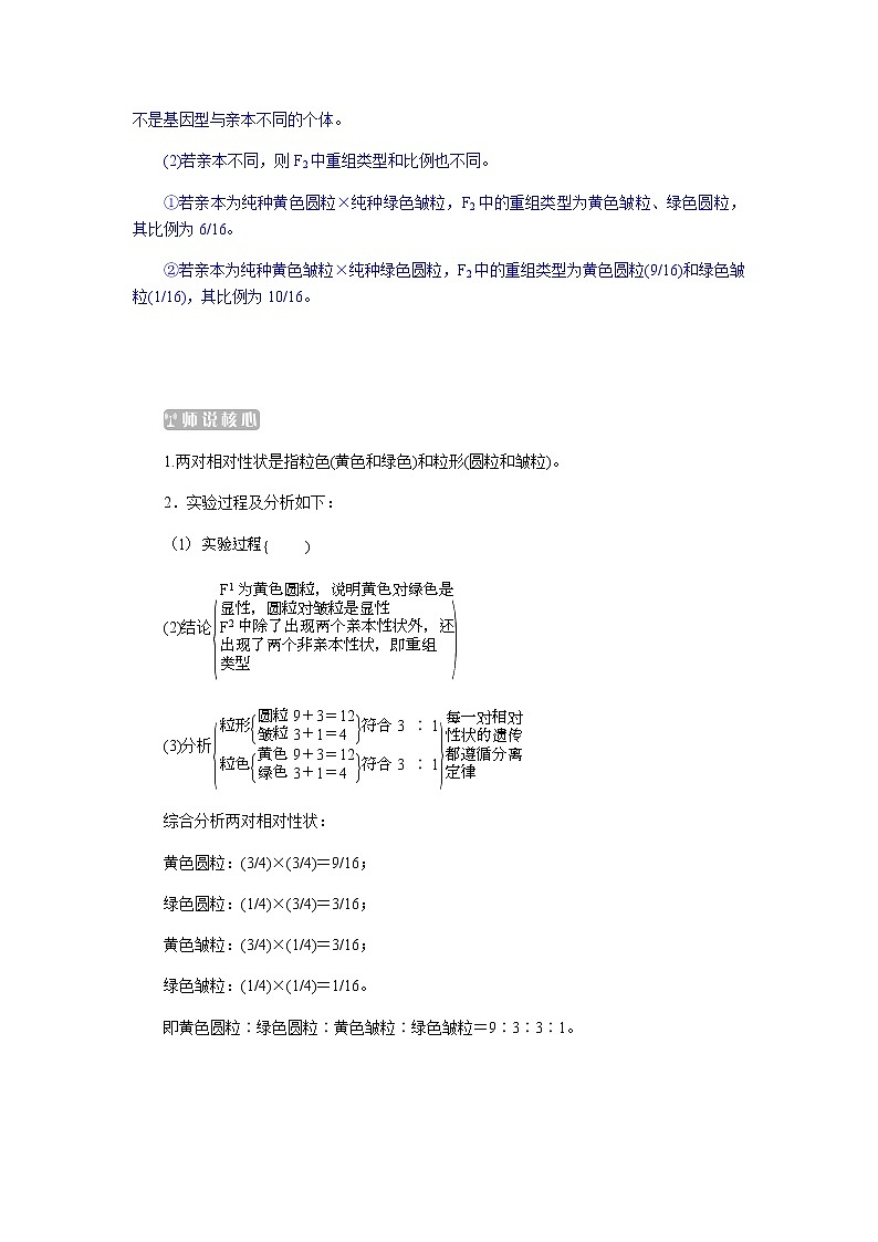 人教版高中生物必修二两对相对性状的杂交实验(1)学案03