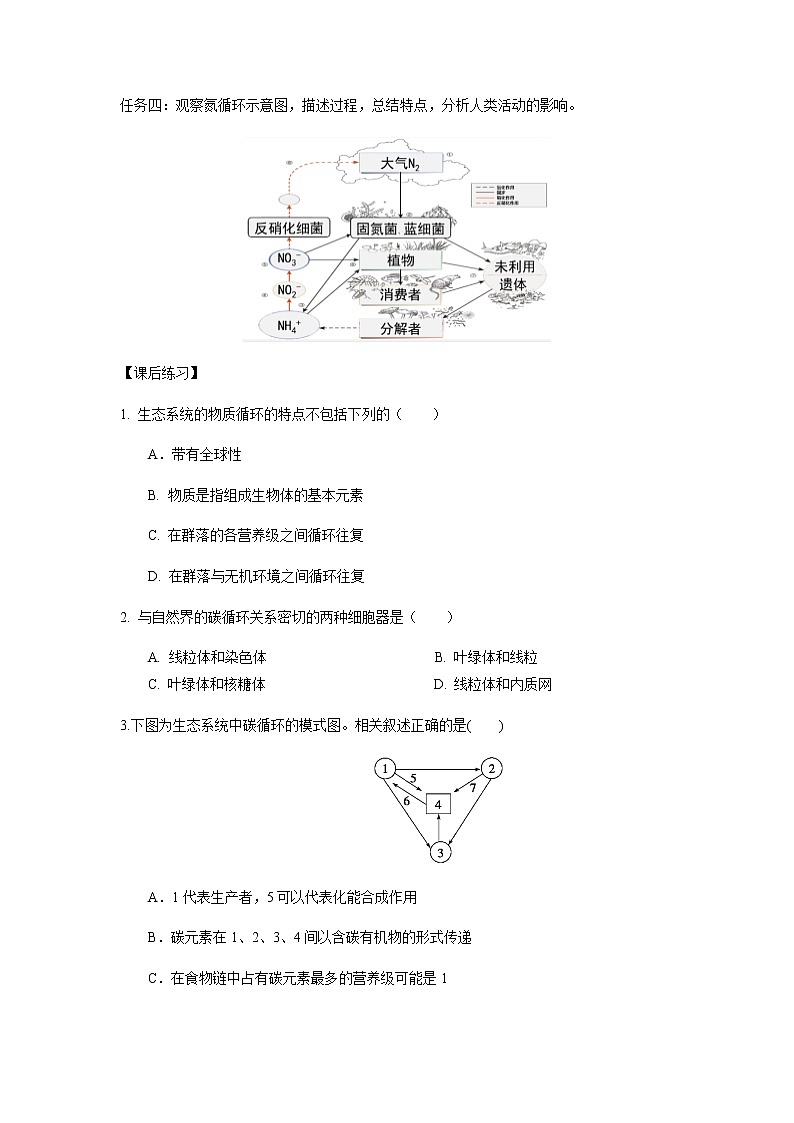 人教版(2019)高中生物选择性必修二3-3生态系统的物质循环(第1课时)学案03