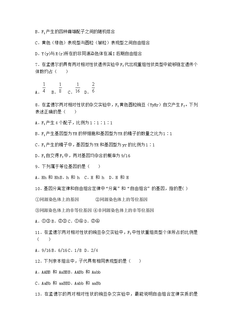 沪教版高中生物必修2第一节孟德尔遗传实验的科学方法优质作业含答案3第2页