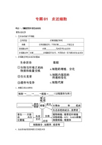 【备考2023】生物高考二轮复习专题精讲和分层训练——专题01 走近细胞