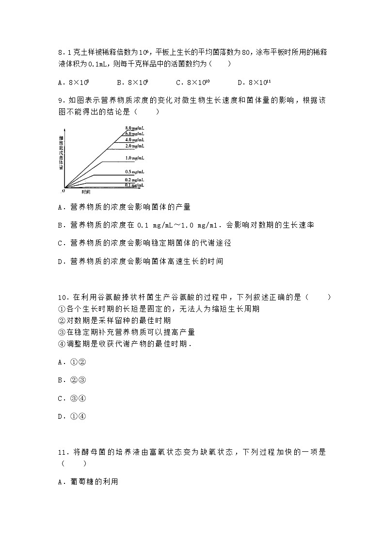 沪教版高中生物选择性必修3运用传统发酵技术生产食品作业含答案503